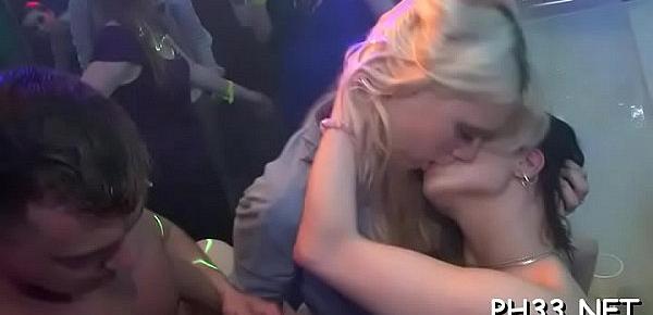  Yong girls in club are cheerful to fuck